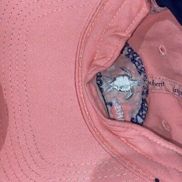 Simply Southern Women's Pink Blue Keep It Preppy Sea Turtle Strap Back Cap OS - Picture 7 of 8